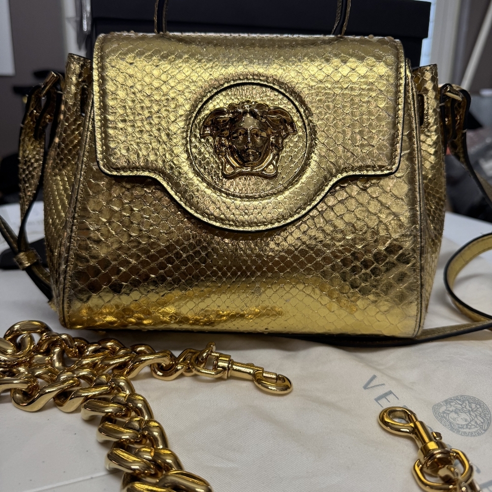 Versace La Medusa Python-Effect Tote Bag - image 3